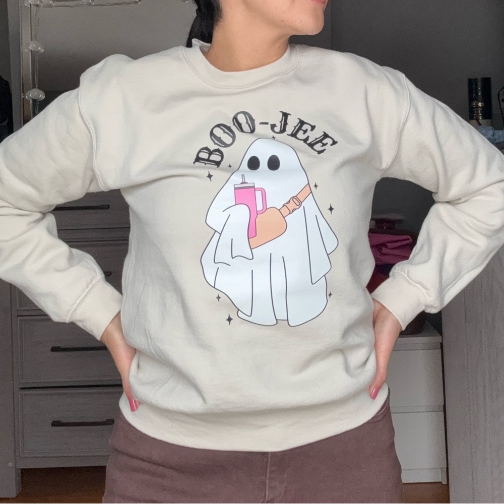 Cream Boo-Jee Ghost Sweater